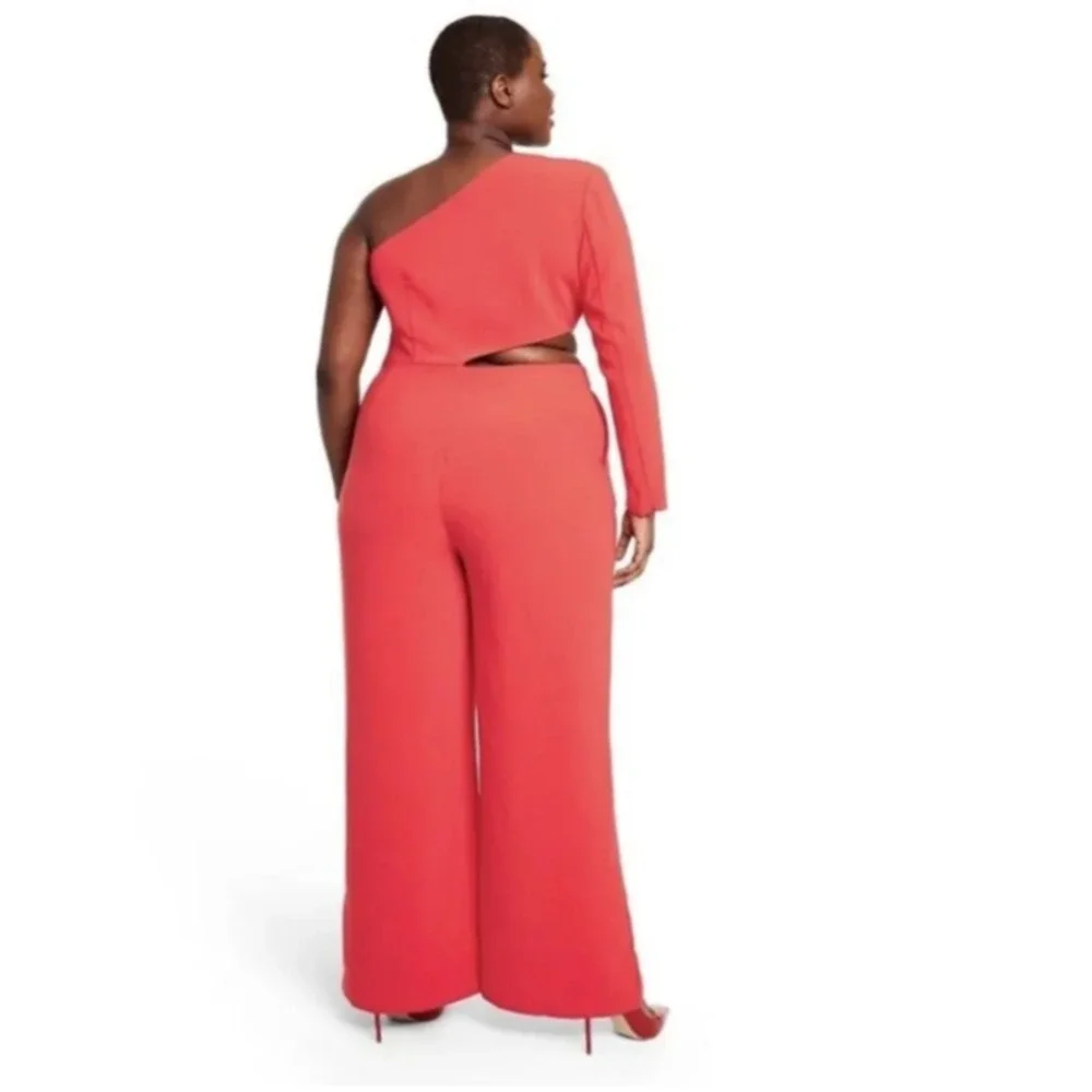 Sergio‎ Hudson x Target Women's One Shoulder Cut-Out Jumpsuit Red 1X EUC - Picture 3 of 7